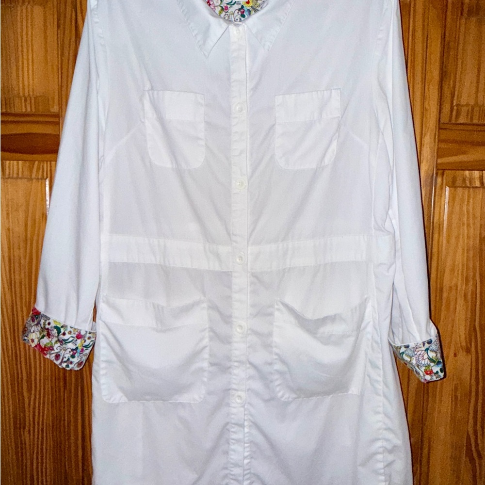 Koi by Kathy Peterson Women’s Fine Twill Women's 35 ¾" 4-Pocket Lab Coat-XL-EUC - Picture 3 of 9
